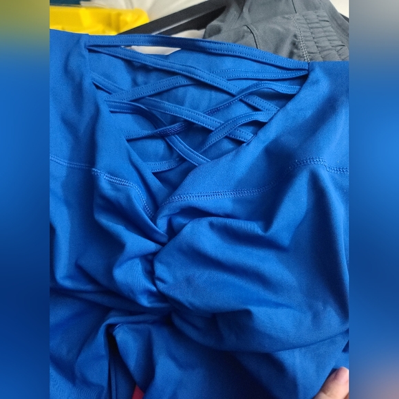 Blue Criss-cross Leggings - Picture 2 of 5